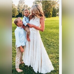 Hemant and Nendita Ruby boat neck Sleeveless layered off white  SZ S New